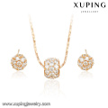 63948 conjuntos de joyas de boda de moda dubai nupcial multicolor diamante delicado 18k chapado en oro conjuntos de joyas